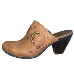 Born Tan Leather Mules